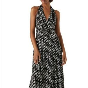 White house black market halter maxi dress
